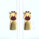Handcrafted Acacia Wood Giraffe Fabric Handle Pair